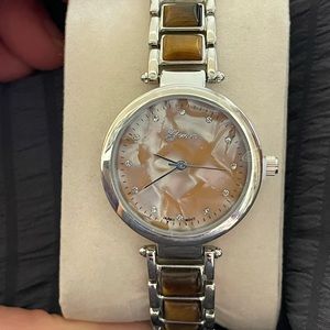 New! Womens Genoa stainless steel water resistant watch 7 1/2 inches long